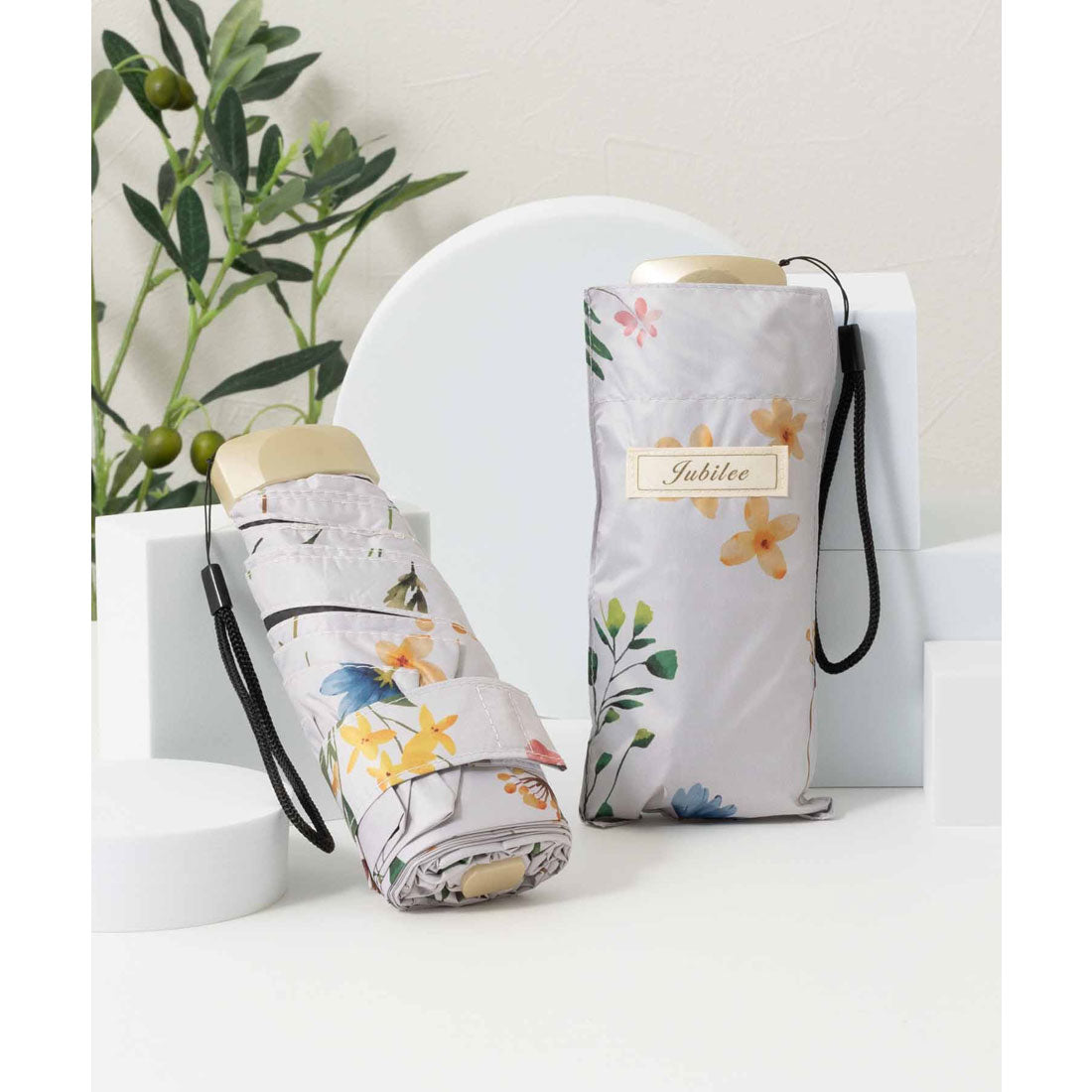 ジュビリー Jubilee UV 99%カット 晴雨兼用 猫 北欧 タータン デザインなど 軽量コンパクト 折りたたみ日傘 UPF50+ (その他16) その他16