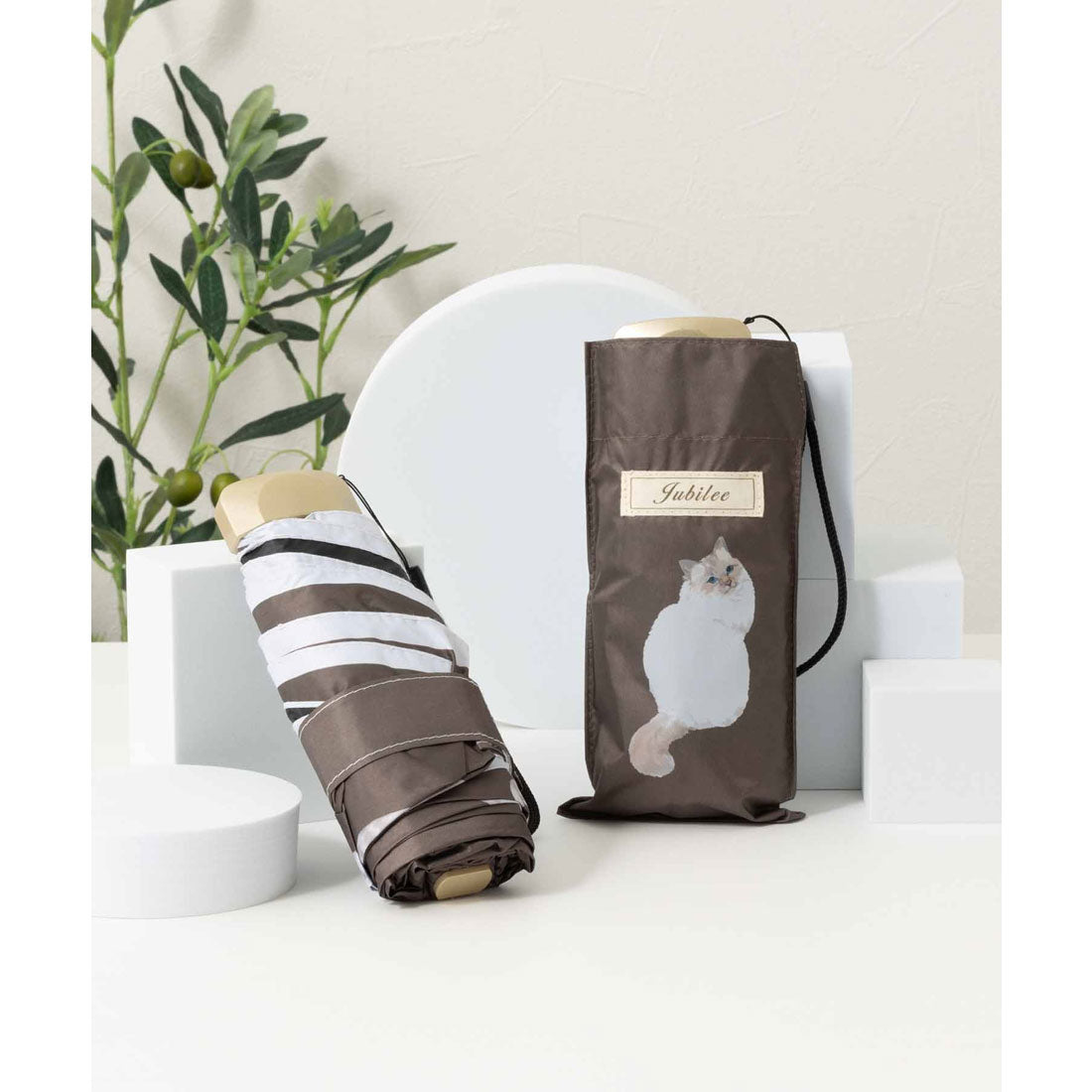 ジュビリー Jubilee UV 99%カット 晴雨兼用 猫 北欧 タータン デザインなど 軽量コンパクト 折りたたみ日傘 UPF50+ (その他29) その他29