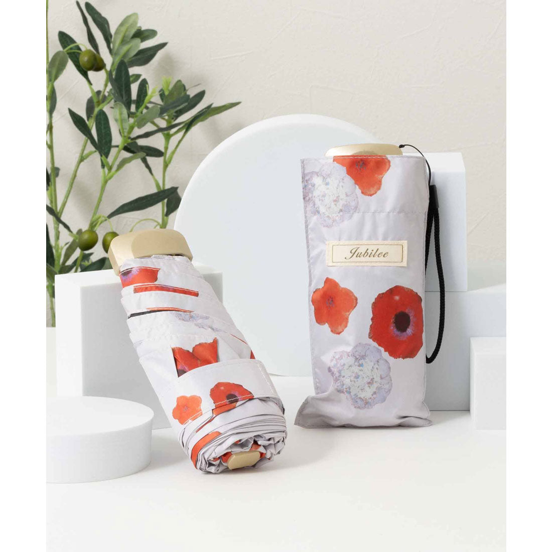 ジュビリー Jubilee UV 99%カット 晴雨兼用 猫 北欧 タータン デザインなど 軽量コンパクト 折りたたみ日傘 UPF50+ (その他18) その他18