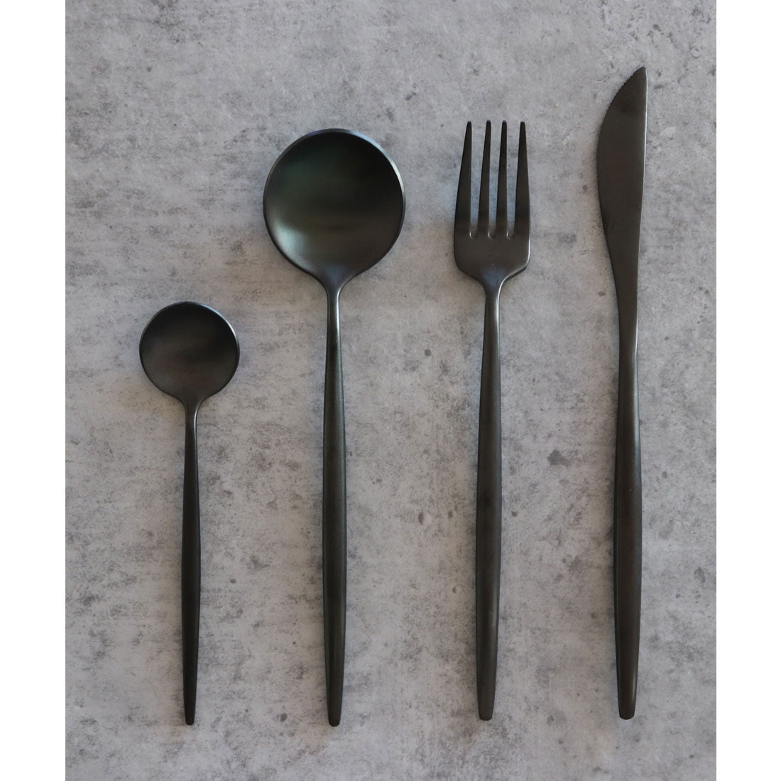 ジュビリー Jubilee 高品質 高級カトラリー 4点セット【返品不可商品】 (ブラック) ブラック