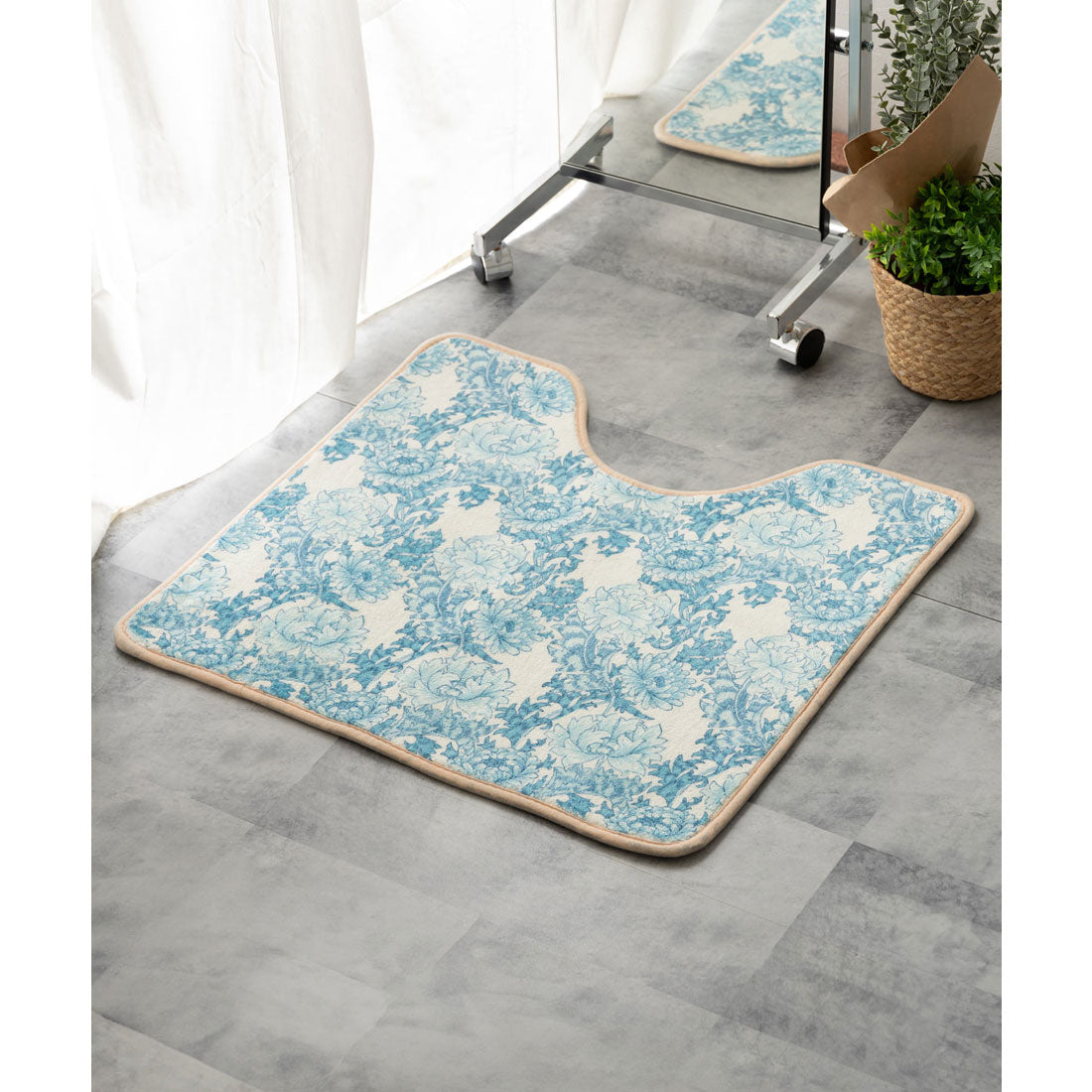 Jubilee Fluffy Fleece Toilet Mat William Morris Pattern 55x60cm