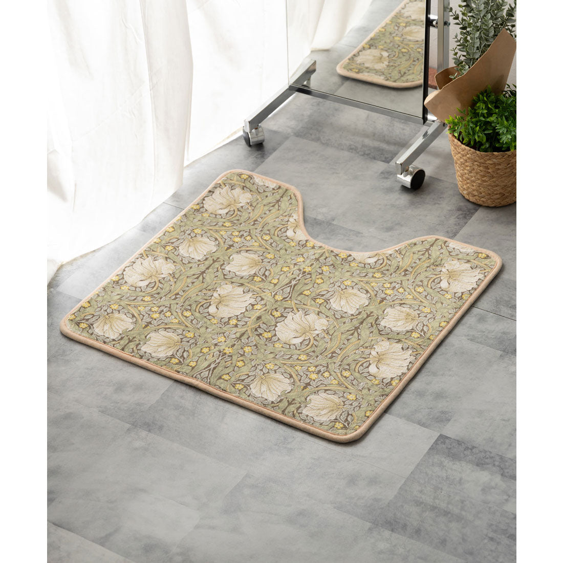 Jubilee Fluffy Fleece Toilet Mat William Morris Pattern 55x60cm