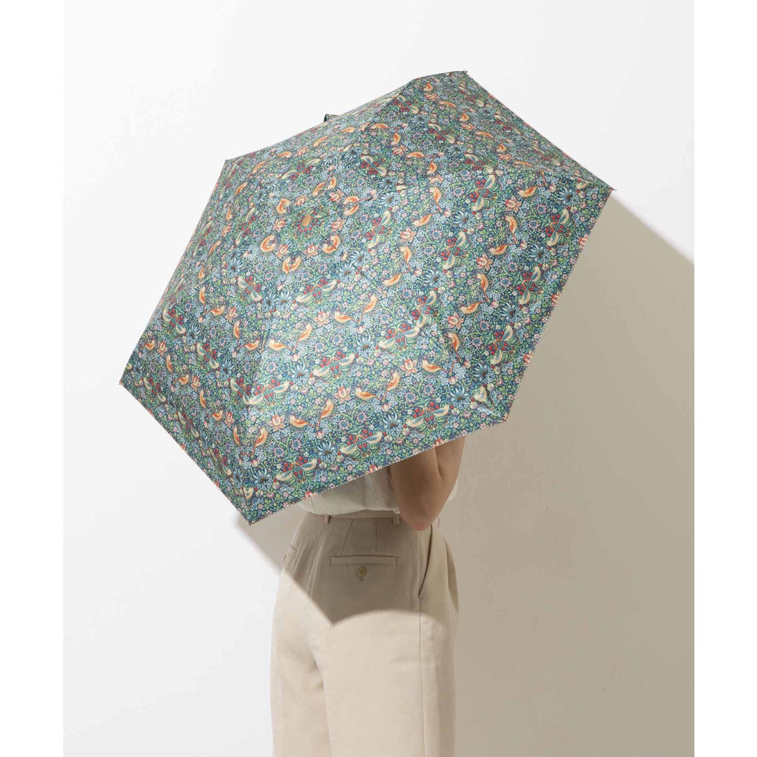ジュビリー Jubilee 日傘 UPF50+ 98% UVカット ウィリアムモリス柄 晴雨兼用 軽量コンパクト 折りたたみ