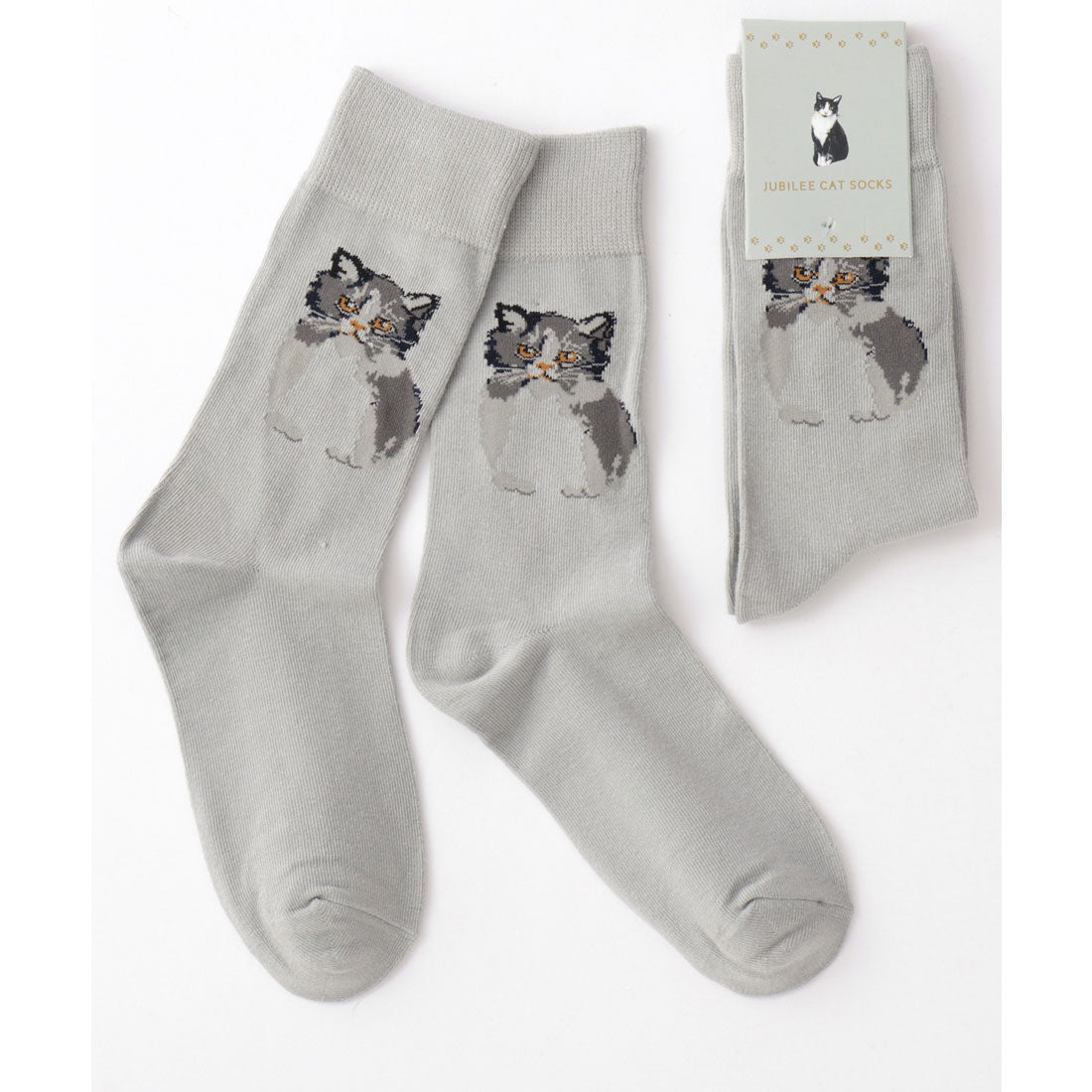 ジュビリー Jubilee キャット 猫デザインソックス (ライトグレー) ライトグレー