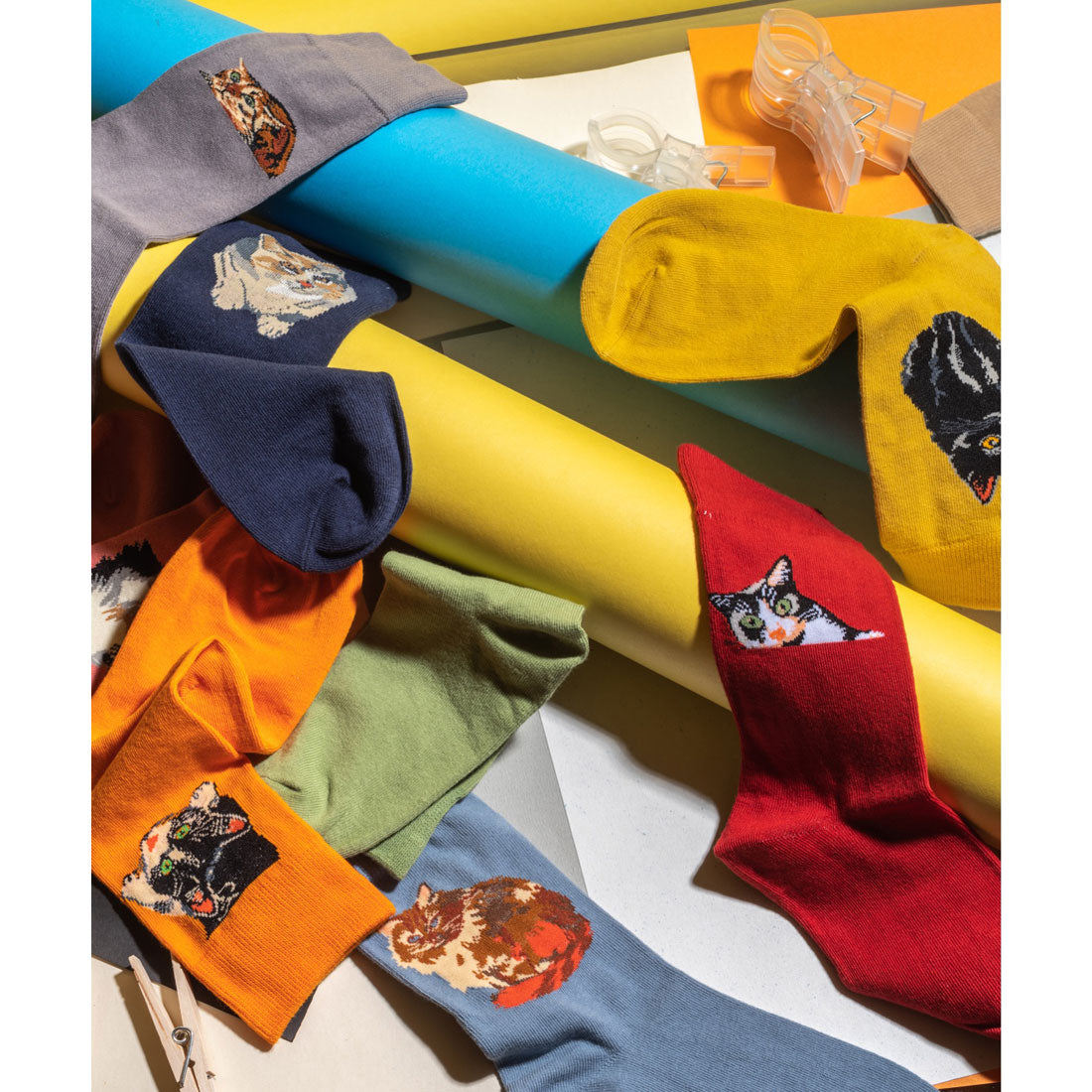 ジュビリー Jubilee キャット 猫デザインソックス (ライトグレー) ライトグレー