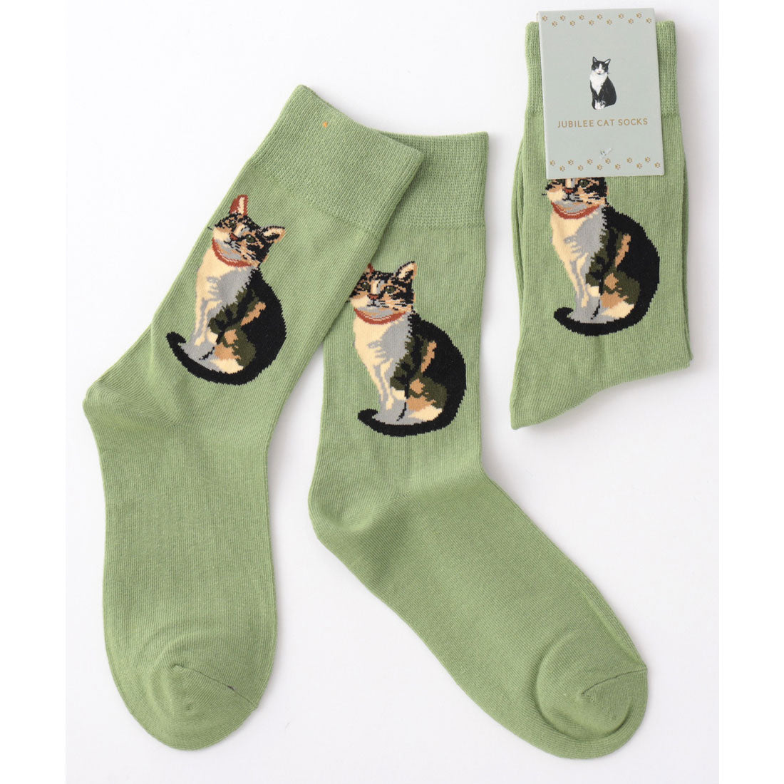 ジュビリー Jubilee キャット 猫デザインソックス (ライトグリーン) ライトグリーン
