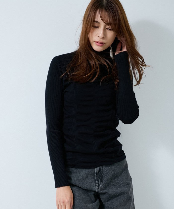 ジャイロ JAYRO シャリングギャザーニットプルオーバー R31 536 (クロ) クロ