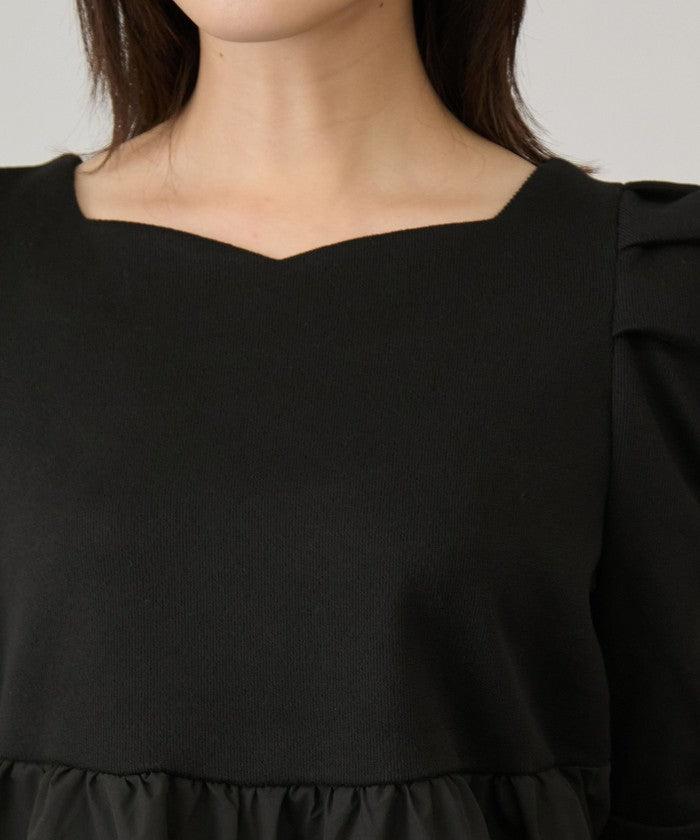 ジャイロ JAYRO パール使いペプラムプルオーバー   (クロ) クロ