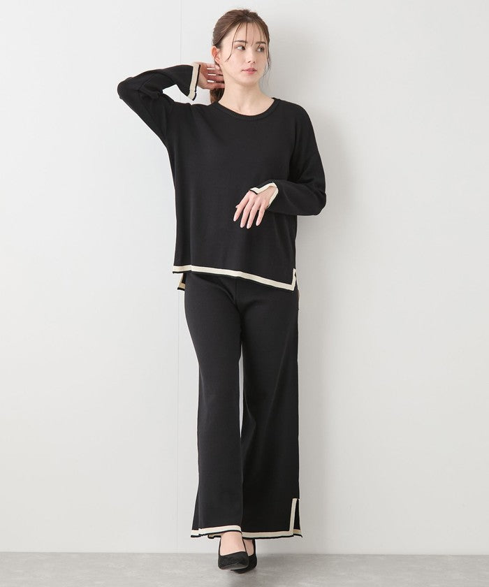 ジャイロ JAYRO 配色ニットパンツセットアップ 151ー192951 セレクション (クロ) クロ
