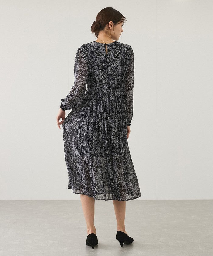 JAYRO Gyro Paint Pattern Chiffon Dress