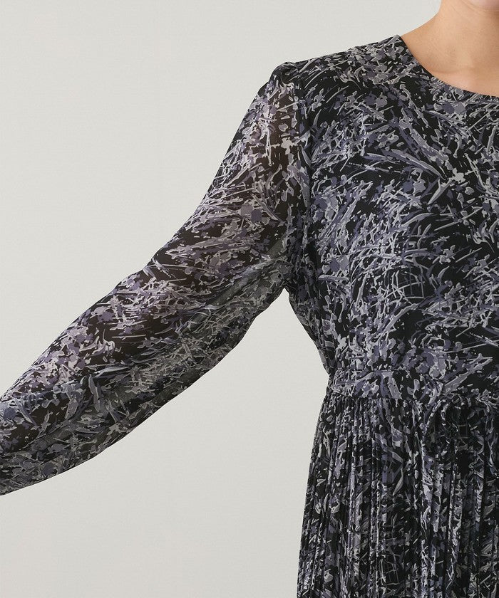 JAYRO Gyro Paint Pattern Chiffon Dress