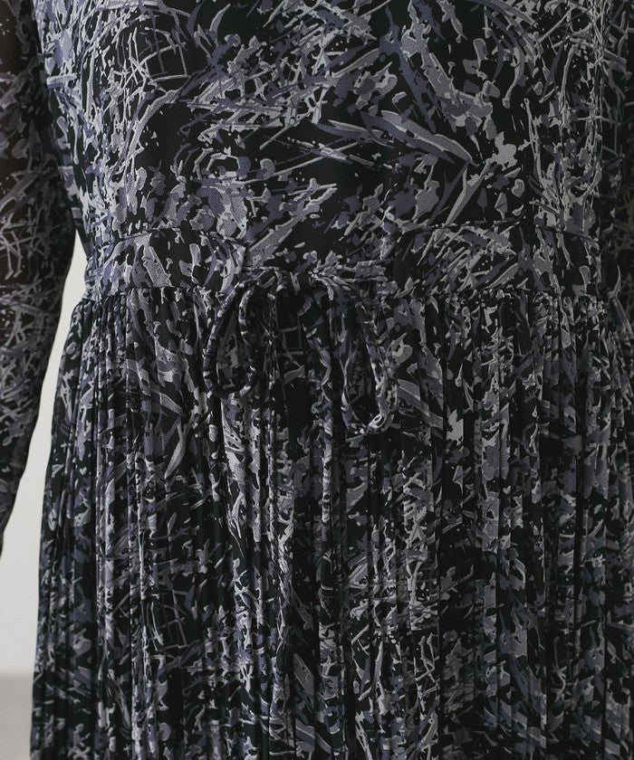 JAYRO Gyro Paint Pattern Chiffon Dress