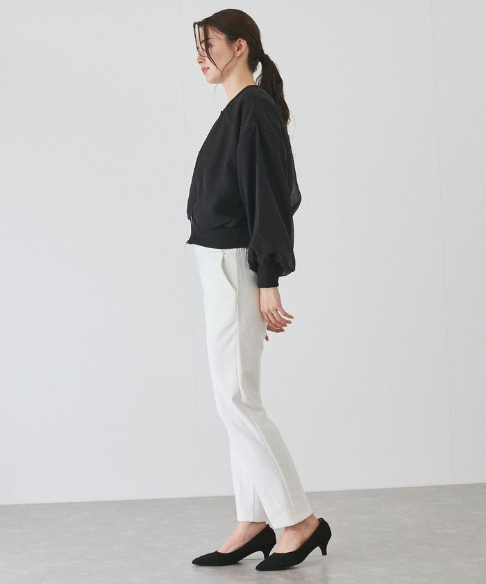 ジャイロ JAYRO オーガンジーレイヤードダブルジップショートブルゾン (ホワイト2) ホワイト2