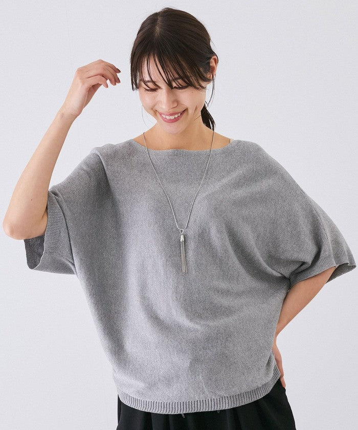 ジャイロ JAYRO ドルマン5分袖ラメニット N12ー266A (グレー) グレー