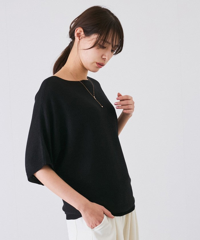 ジャイロ JAYRO ドルマン5分袖ラメニット N12ー266A (グレー) グレー