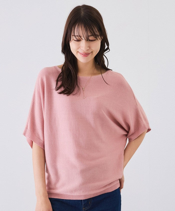 ジャイロ JAYRO ドルマン5分袖ラメニット N12ー266A (ピンク) ピンク