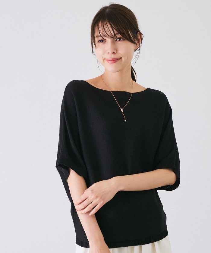 ジャイロ JAYRO ドルマン5分袖ラメニット N12ー266A (ブラック) ブラック