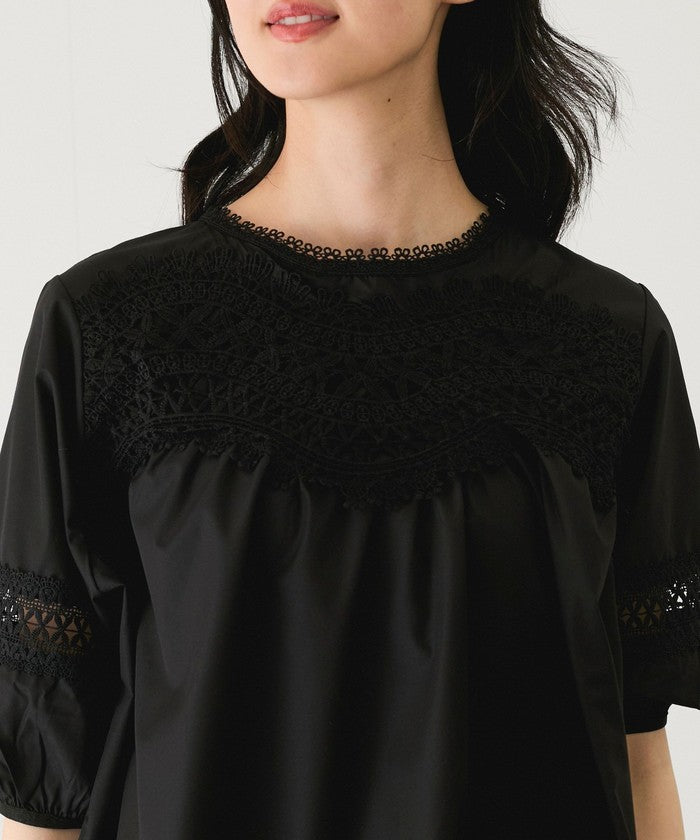 ジャイロ JAYRO レース切り替えブラウス (ブラック) ブラック