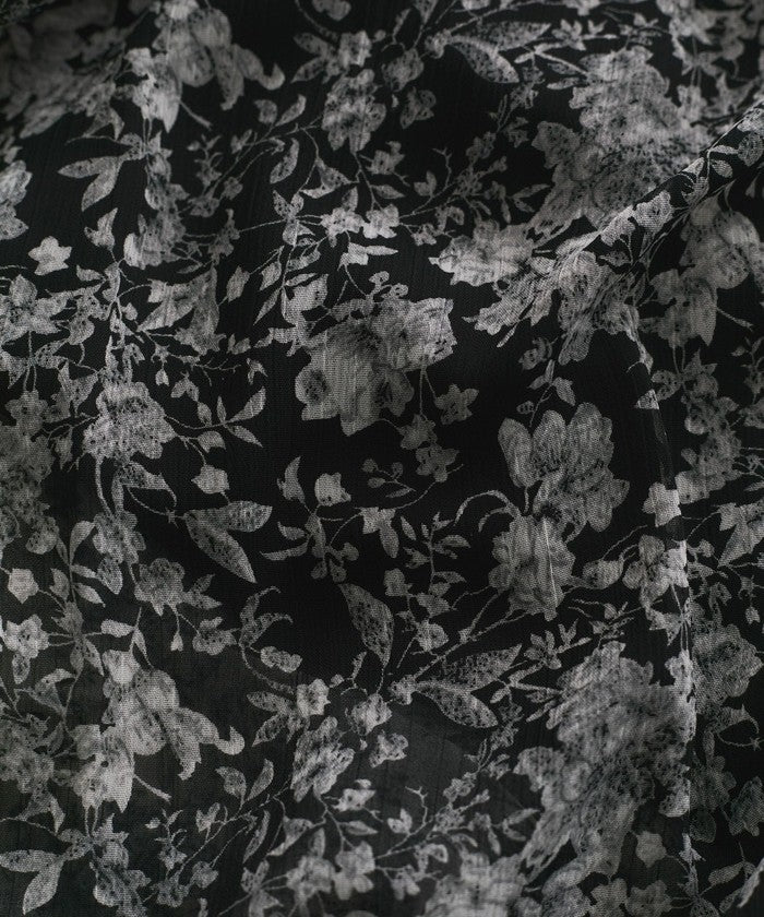 ジャイロ JAYRO 楊柳花柄プリントワンピース (ブラック) ブラック