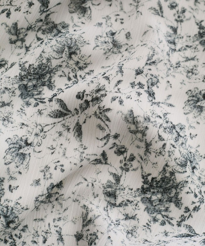 ジャイロ JAYRO 楊柳花柄プリントワンピース (ブラック) ブラック