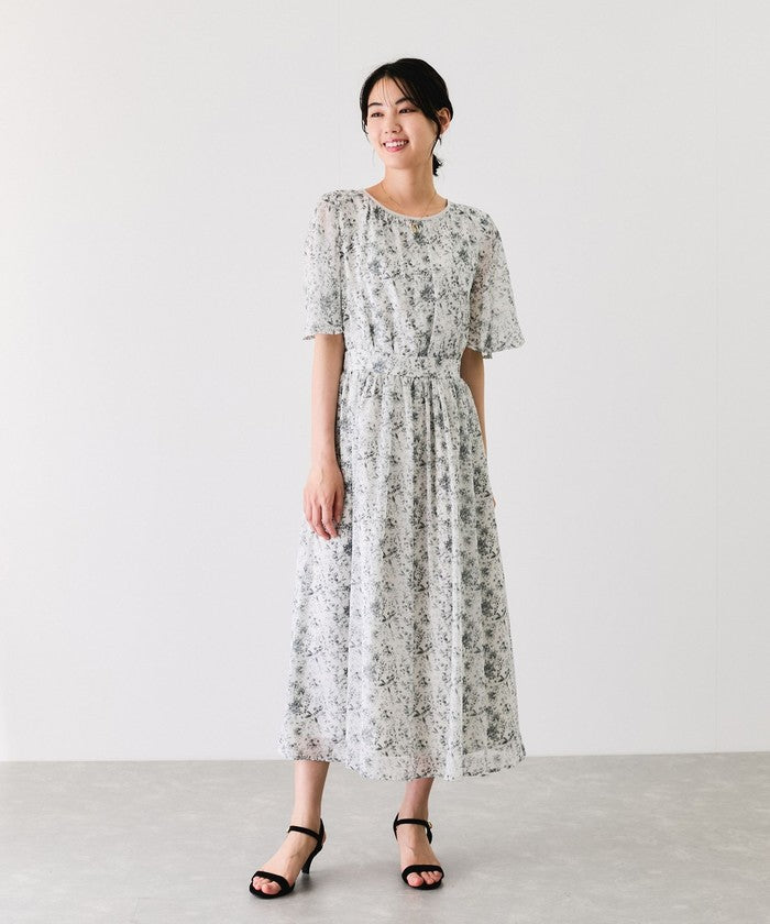 ジャイロ JAYRO 楊柳花柄プリントワンピース (ホワイト ) ホワイト