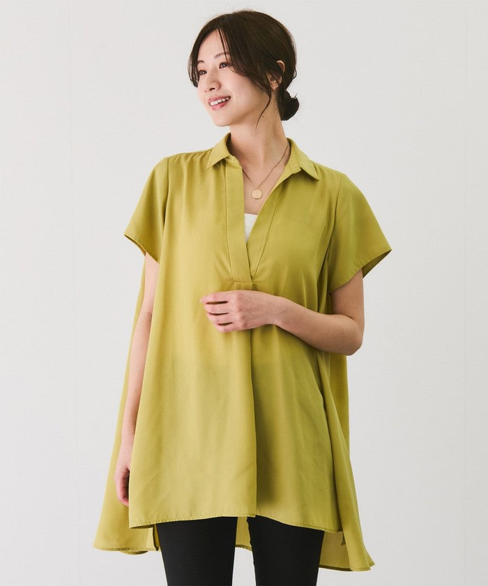 ジャイロ JAYRO Aラインチュニックブラウス (グリーン1) グリーン1