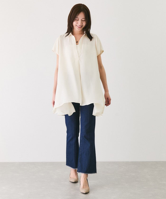 ジャイロ JAYRO Aラインチュニックブラウス (グリーン1) グリーン1