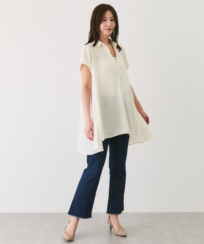 ジャイロ JAYRO Aラインチュニックブラウス (グリーン1) グリーン1