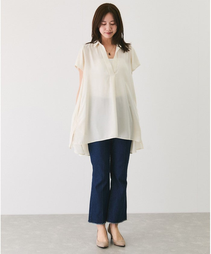 ジャイロ JAYRO Aラインチュニックブラウス (グリーン1) グリーン1