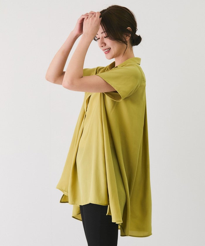 ジャイロ JAYRO Aラインチュニックブラウス (グリーン1) グリーン1