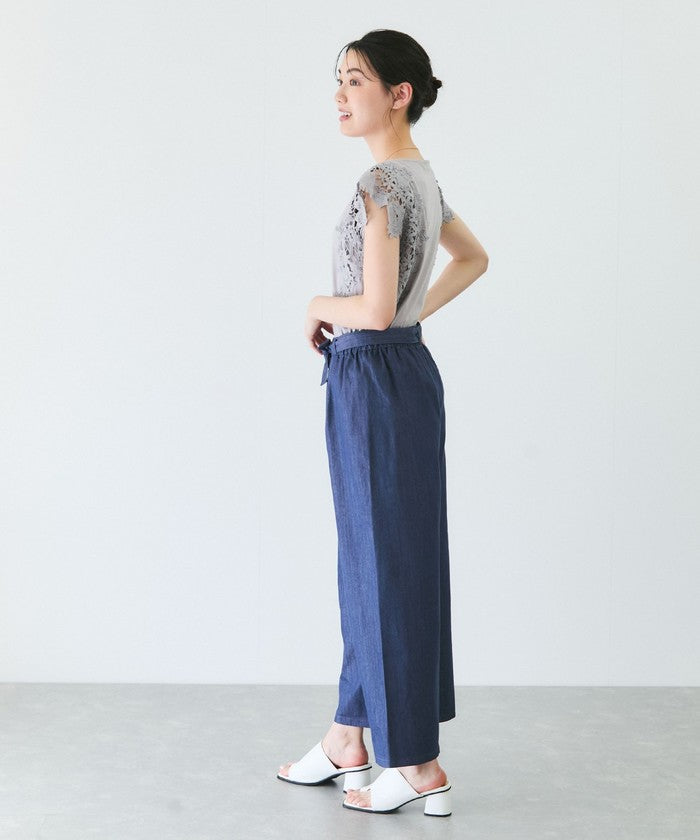 ジャイロ JAYRO スラブデニムクロプトワイドパンツ (ブラック) ブラック