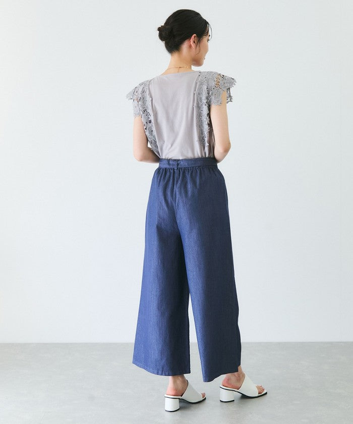 ジャイロ JAYRO スラブデニムクロプトワイドパンツ (ブラック) ブラック