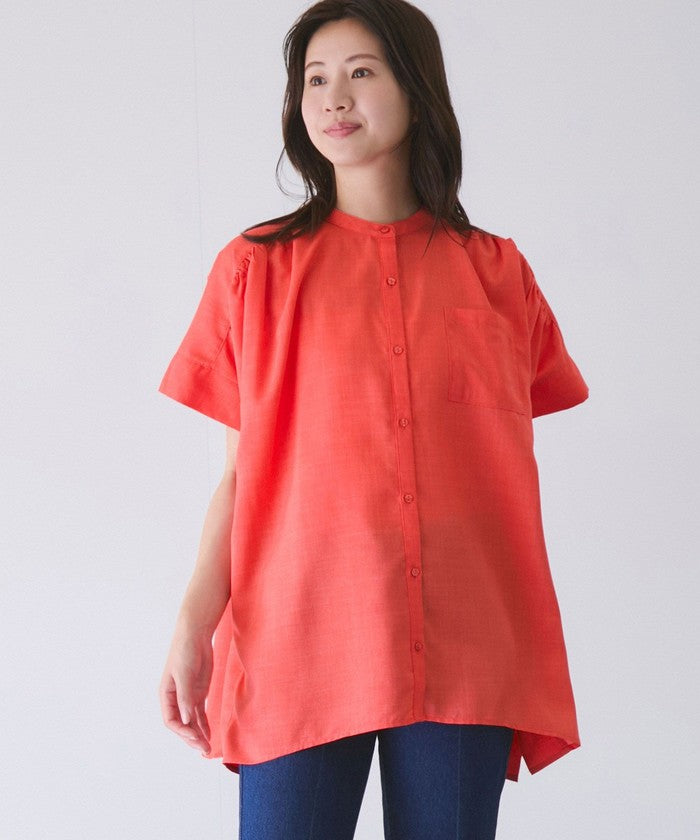 ジャイロ JAYRO リネンライクシャツ (オレンジ) オレンジ