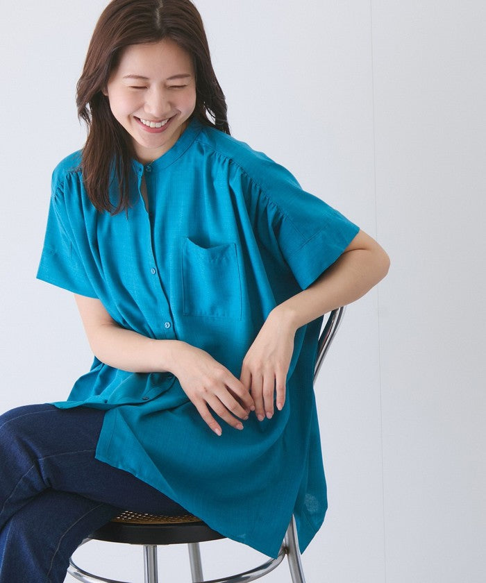 ジャイロ JAYRO リネンライクシャツ (オレンジ) オレンジ