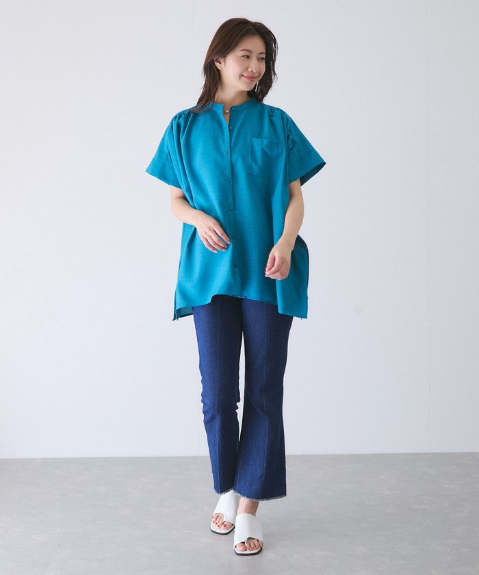 ジャイロ JAYRO リネンライクシャツ (オレンジ) オレンジ