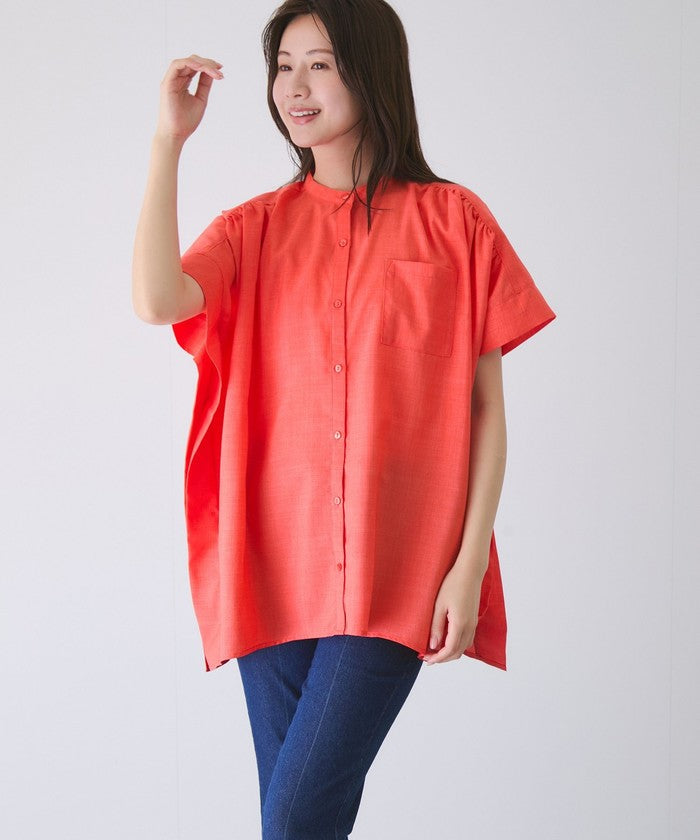 ジャイロ JAYRO リネンライクシャツ (オレンジ) オレンジ
