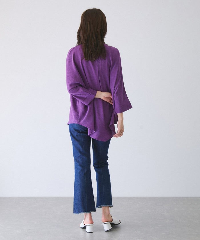 ジャイロ JAYRO 麻ライクスキッパーブラウス (ブルー) ブルー