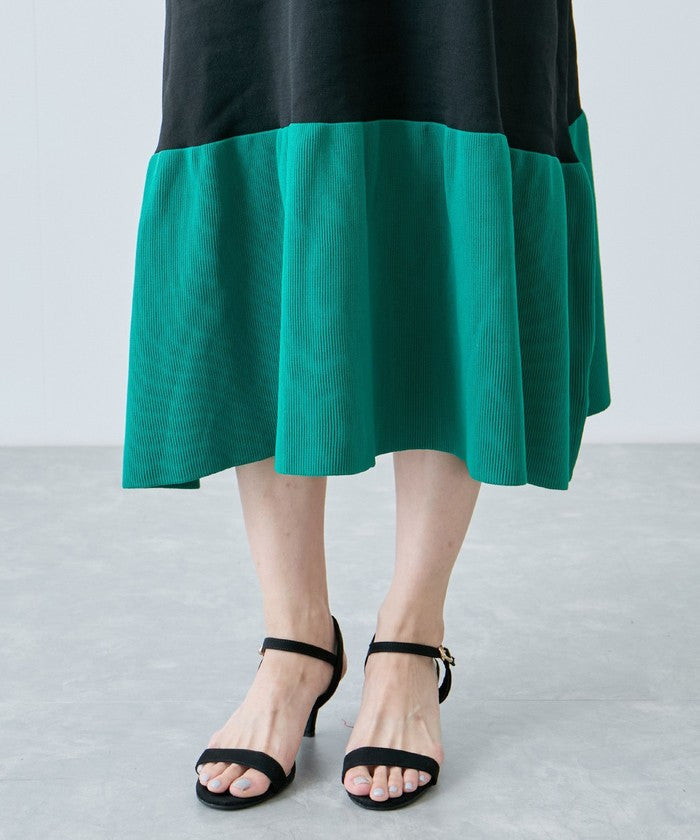 ジャイロ JAYRO 裾配色ニットワンピース (ベージュ) ベージュ