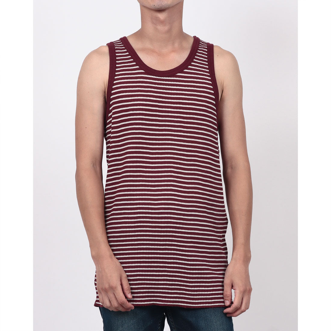 ジェーイーモーガン JEMORGAN JEMORGAN ジェイイーモーガン タンクトップ WAFFLE BORDER TANKTOP (ワイン) ワイン