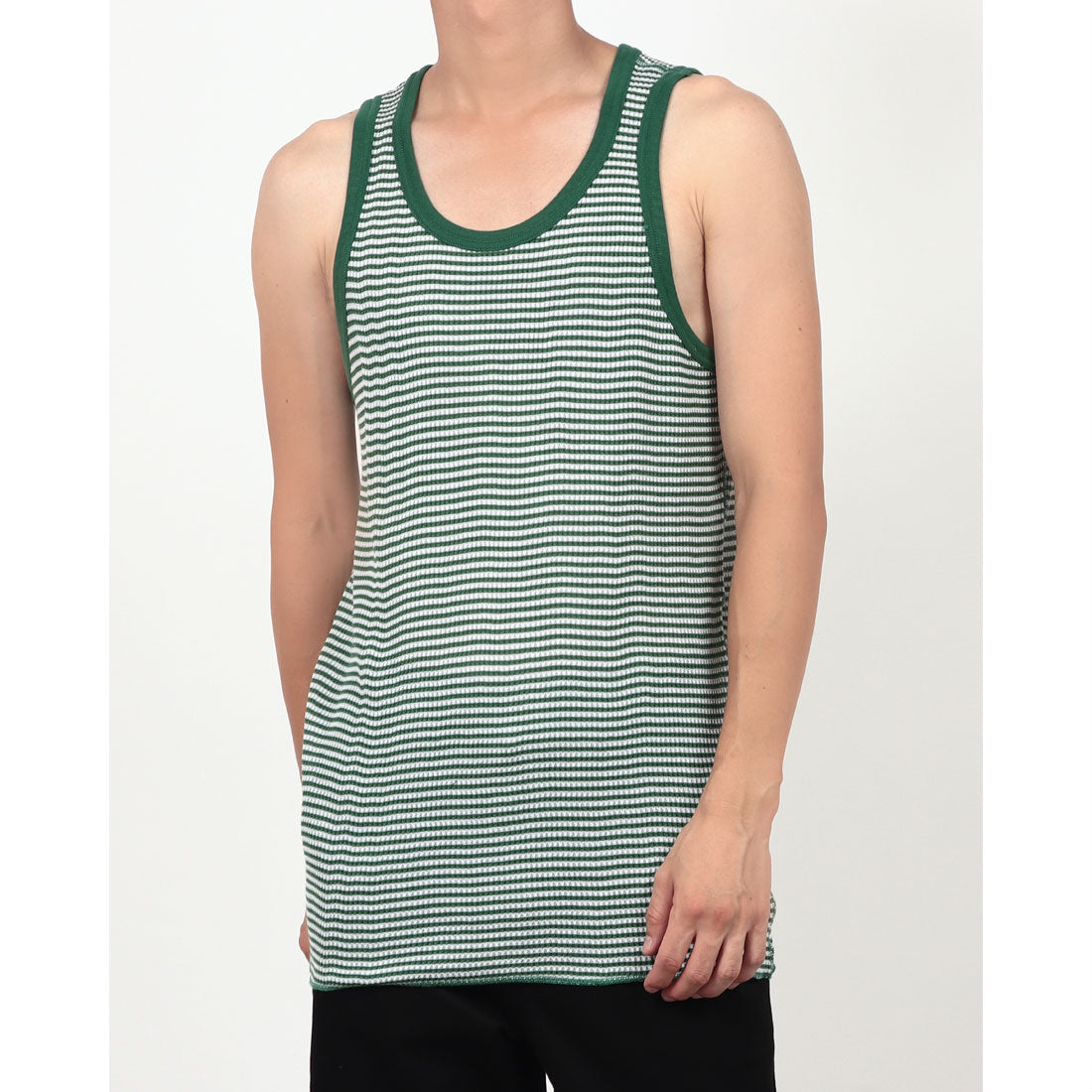 ジェーイーモーガン JEMORGAN JEMORGAN ジェイイーモーガン タンクトップ WAFFLE BORDER TANKTOP (グリーン) グリーン