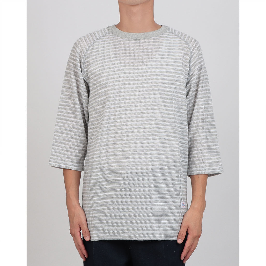 ジェーイーモーガン JEMORGAN JEMORGAN ジェイイーモーガン ワッフルTシャツ WAFFLE BORDER RAGLAN 3/4 SLEEVE ワッフル ボーダー ラグラン七分袖 (グレー) グレー