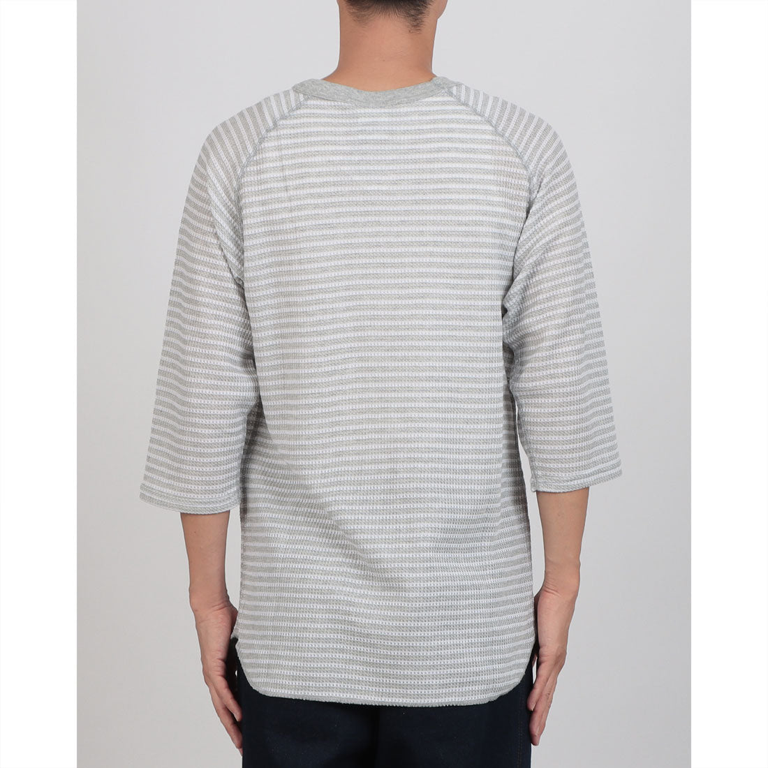 ジェーイーモーガン JEMORGAN JEMORGAN ジェイイーモーガン ワッフルTシャツ WAFFLE BORDER RAGLAN 3/4 SLEEVE ワッフル ボーダー ラグラン七分袖 (グレー) グレー