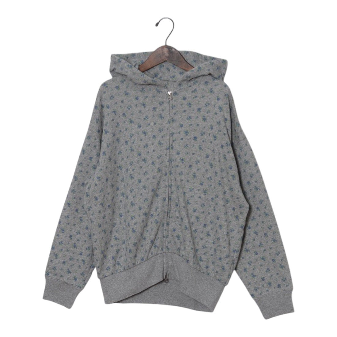 ジェーイーモーガン JEMORGAN JEMORGAN/ガーゼ裏毛花柄Wジップパーカー/フーディ (杢グレー×ブルー) 杢グレー×ブルー