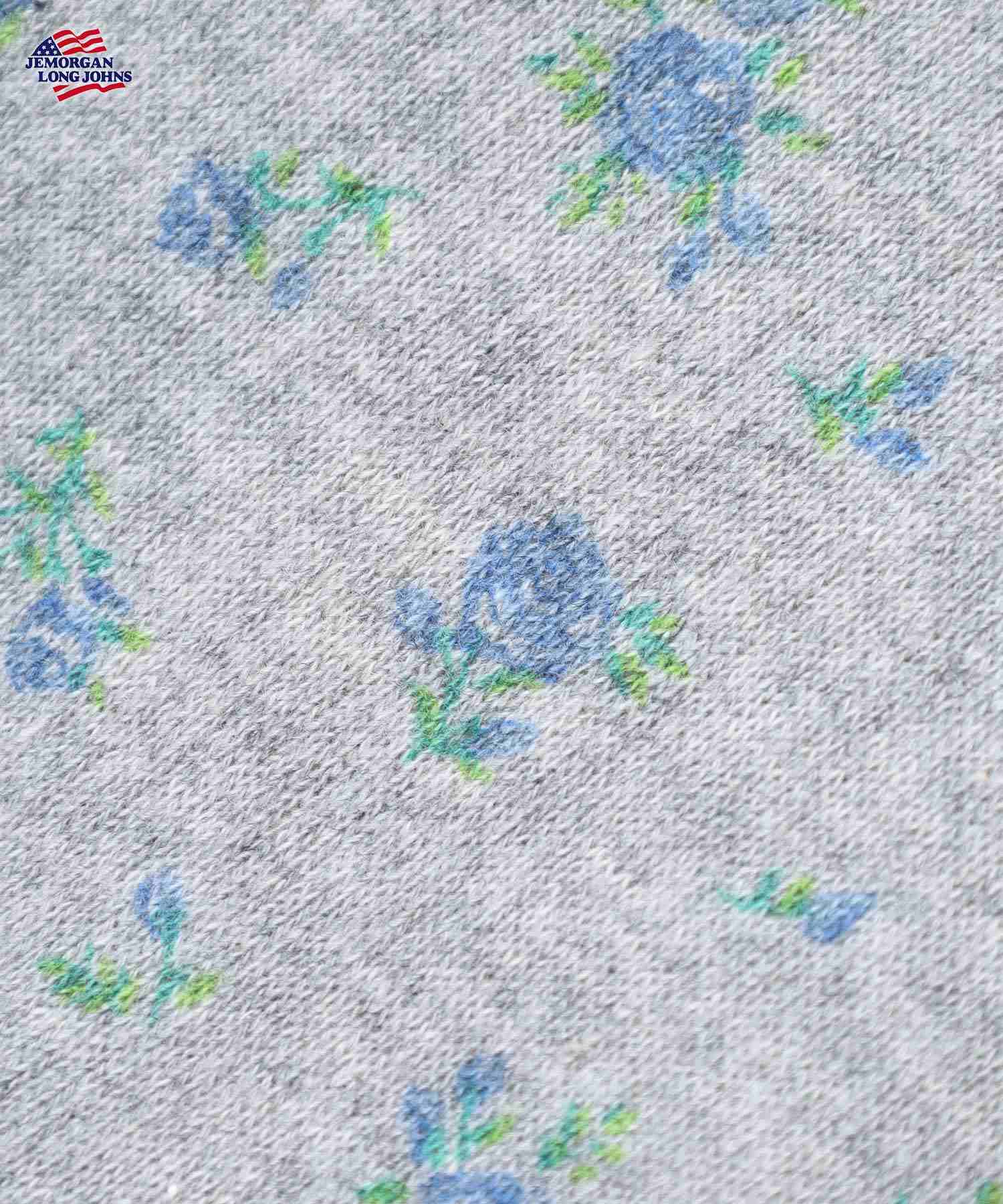 ジェーイーモーガン JEMORGAN JEMORGAN/ガーゼ裏毛花柄Wジップパーカー/フーディ (杢グレー×ブルー) 杢グレー×ブルー