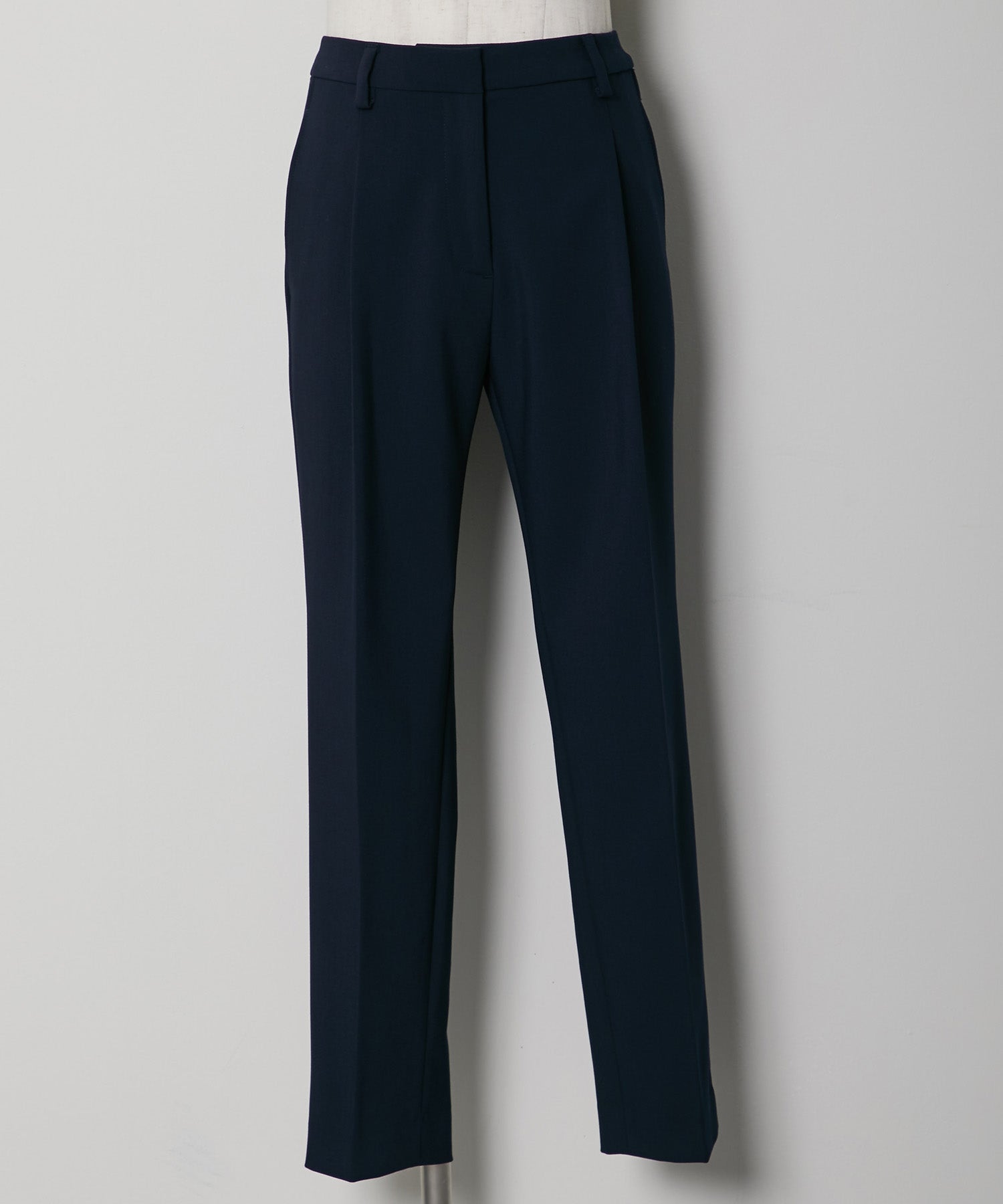 スマイルオーキッド SMILE ORCHID ノーカラーペプラムジャケット&スラックスパンツセットアップスーツ (ネイビー系1) ネイビー系1