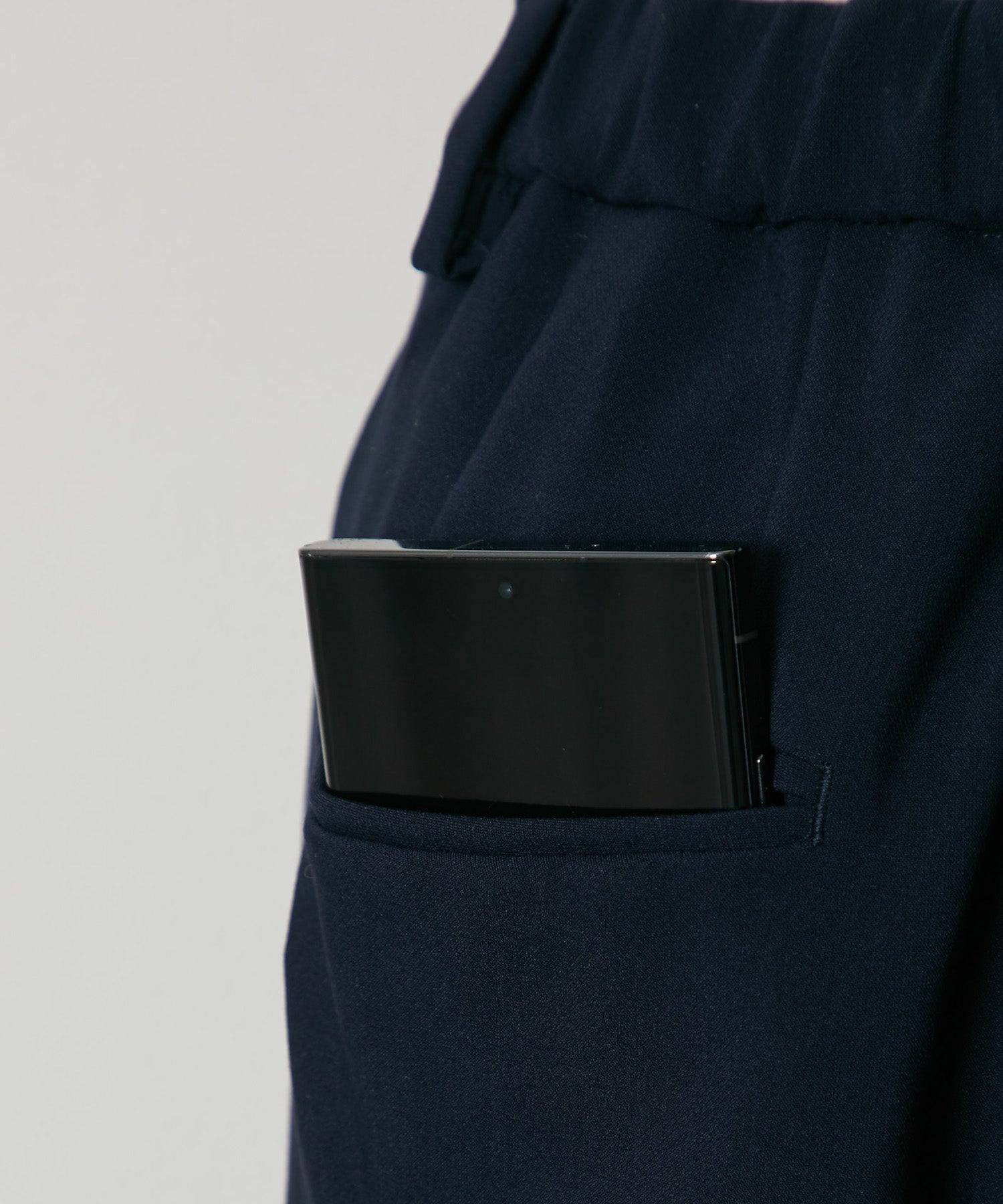 スマイルオーキッド SMILE ORCHID ノーカラーペプラムジャケット&スラックスパンツセットアップスーツ (ネイビー系1) ネイビー系1