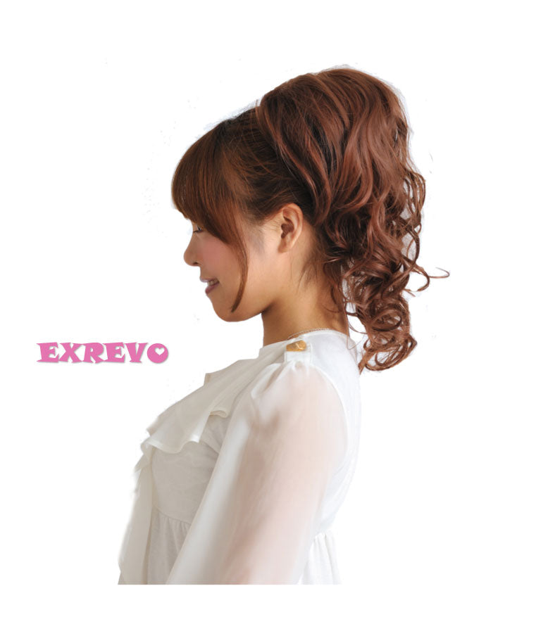 エクレボ exrevo 【ウィッグ ポニーテール】地毛にかぶせるだけ簡単取り付け「姫盛 ウィッグ」卒業式 成人式 メガ盛り パーティー お団子 結婚式 ウィック ウイ