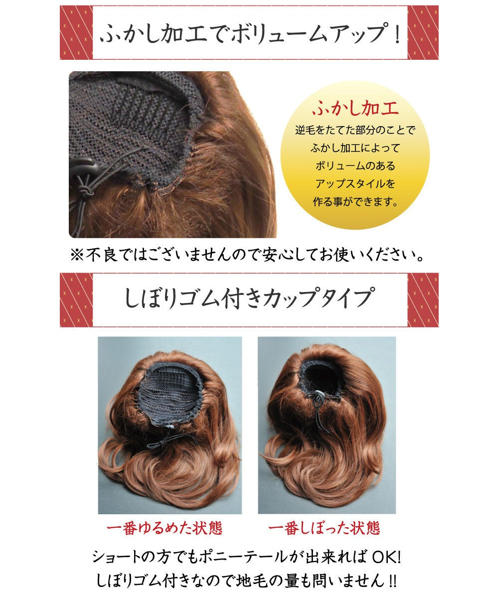 エクレボ exrevo 【ウィッグ ポニーテール】地毛にかぶせるだけ簡単取り付け「姫盛 ウィッグ」卒業式 成人式 メガ盛り パーティー お団子 結婚式 ウィック ウイ