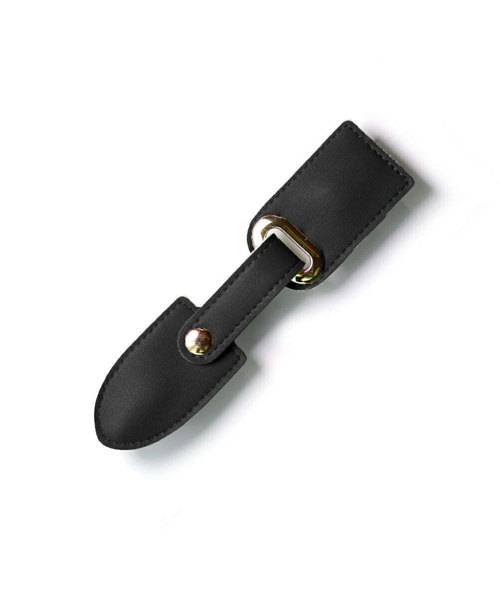 エクレボ exrevo ストールクリップ レザー 革 本革 シンプル ずれない ズレ防止 大判 カーディガン リング ストール クリップ ステッチ カバー付き 秋冬 母の日 ベルト,D.ボタンブラック