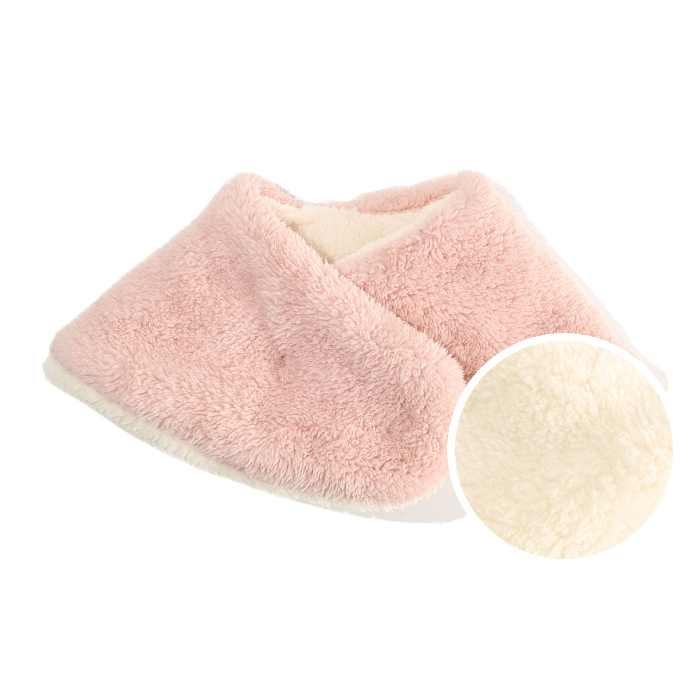 エクレボ exrevo おやすみマフラー リバーシブル マフラー ティペット 温活 グッズ ファー 保湿 スヌード レディース キッズ 冷え取り ボア フェイクファー 秋冬,【シープタッチ】ライトピンク